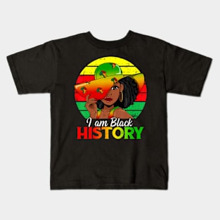 I Am Black History African American Black Pride Black Girls Kids T-Shirt